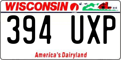 WI license plate 394UXP