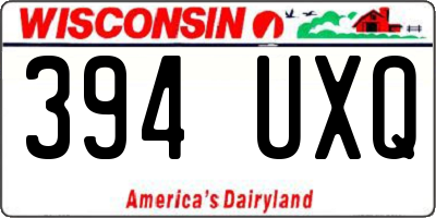 WI license plate 394UXQ