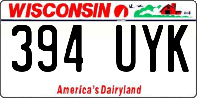 WI license plate 394UYK