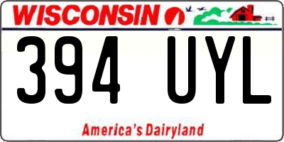 WI license plate 394UYL