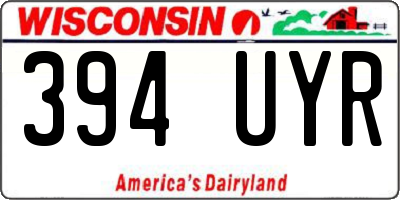 WI license plate 394UYR