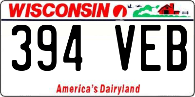 WI license plate 394VEB