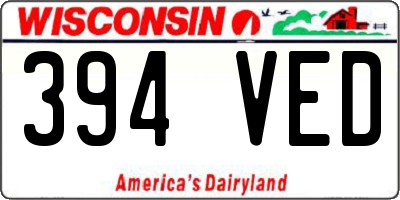WI license plate 394VED
