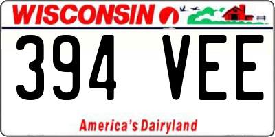 WI license plate 394VEE