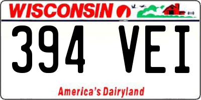WI license plate 394VEI