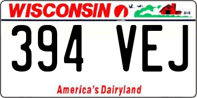 WI license plate 394VEJ