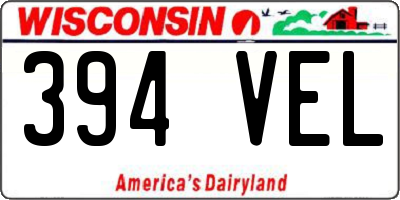 WI license plate 394VEL