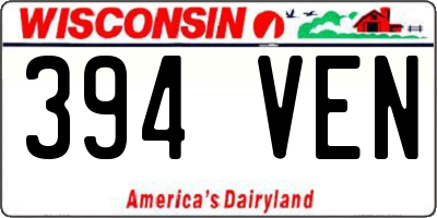 WI license plate 394VEN