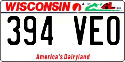 WI license plate 394VEO