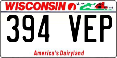 WI license plate 394VEP