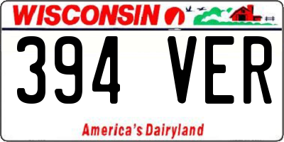 WI license plate 394VER