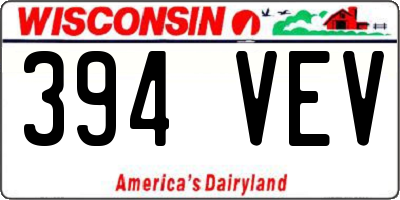 WI license plate 394VEV