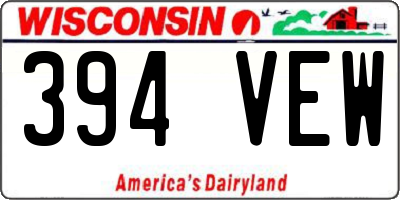 WI license plate 394VEW