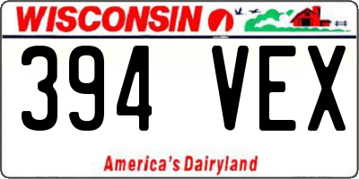 WI license plate 394VEX
