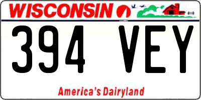 WI license plate 394VEY