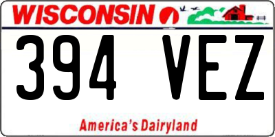 WI license plate 394VEZ