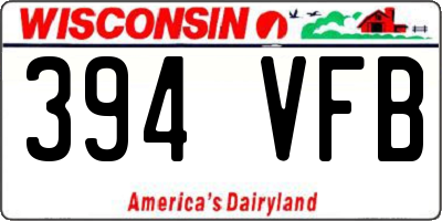 WI license plate 394VFB