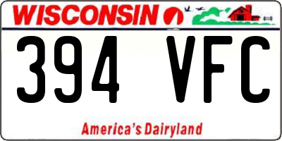 WI license plate 394VFC
