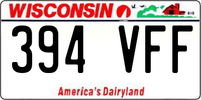 WI license plate 394VFF