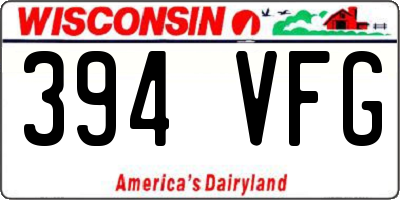 WI license plate 394VFG
