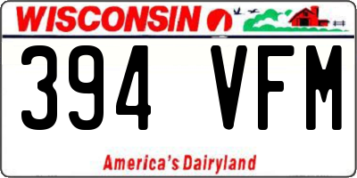 WI license plate 394VFM