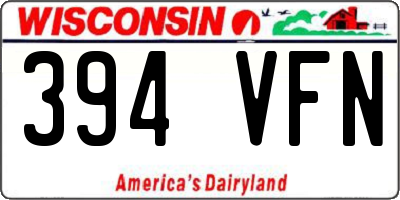 WI license plate 394VFN