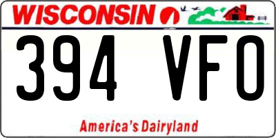 WI license plate 394VFO