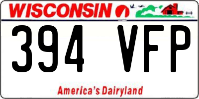 WI license plate 394VFP