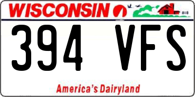 WI license plate 394VFS