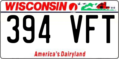 WI license plate 394VFT
