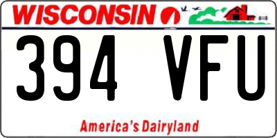 WI license plate 394VFU