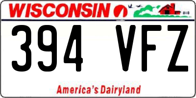 WI license plate 394VFZ