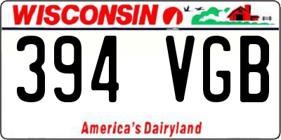 WI license plate 394VGB