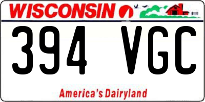 WI license plate 394VGC