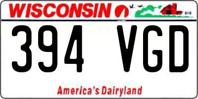 WI license plate 394VGD