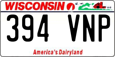 WI license plate 394VNP