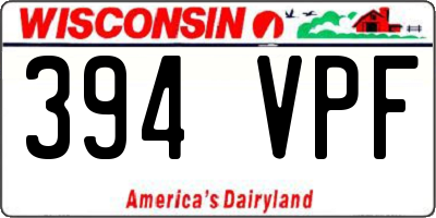 WI license plate 394VPF