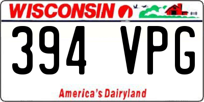 WI license plate 394VPG