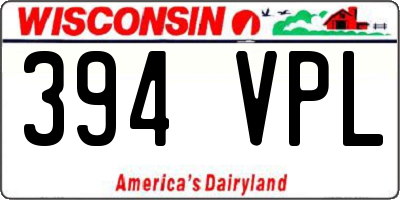 WI license plate 394VPL
