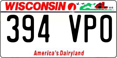 WI license plate 394VPO