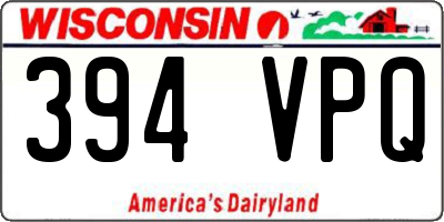 WI license plate 394VPQ
