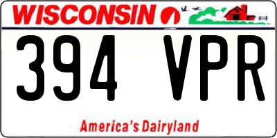 WI license plate 394VPR