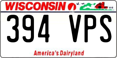 WI license plate 394VPS
