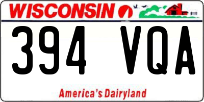 WI license plate 394VQA
