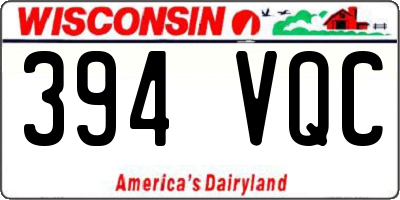 WI license plate 394VQC