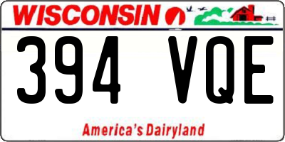 WI license plate 394VQE