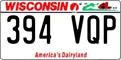 WI license plate 394VQP