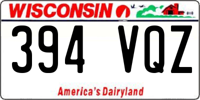 WI license plate 394VQZ