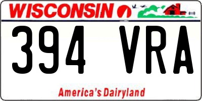 WI license plate 394VRA