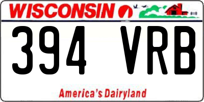WI license plate 394VRB